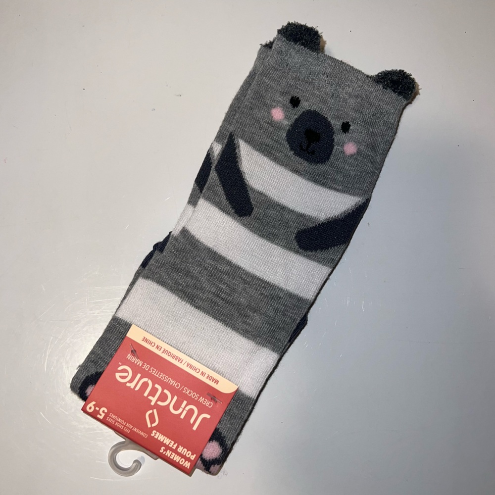 🧦 🛍️ 5/$20 - Koala Socks - Juncture Grey and White Striped